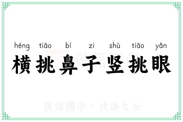 横挑鼻子竖挑眼