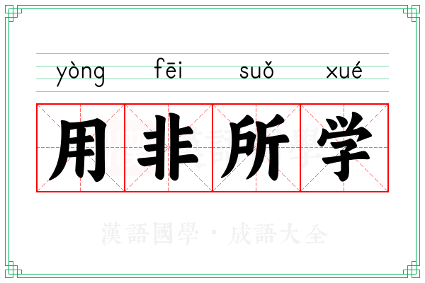 用非所学 用非所学