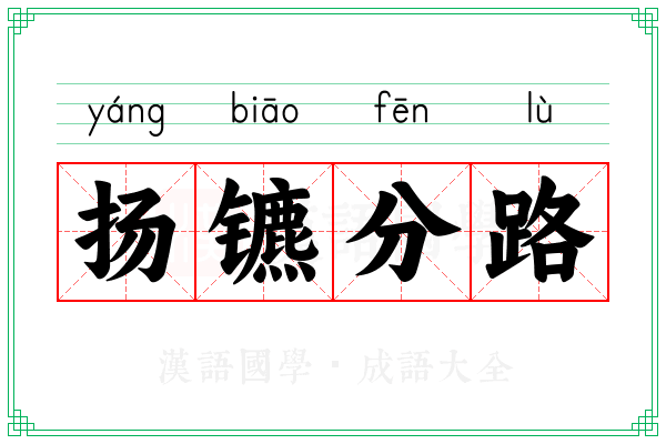 扬镳分路 扬镳分路