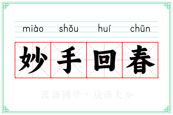 妙手回春 妙手回春