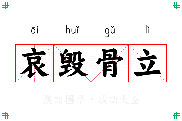 哀毁骨立 哀毁骨立
