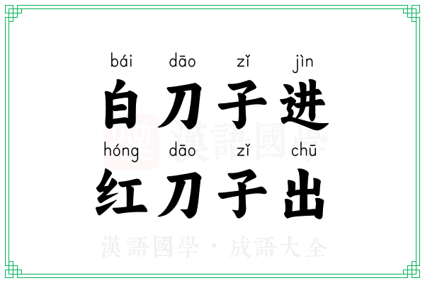 白刀子进,红刀子出 白刀子进,红刀子出