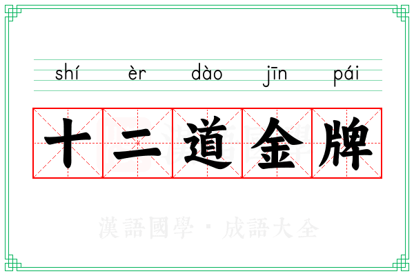 十二道金牌 十二道金牌