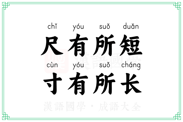 尺有所短,寸有所长 尺有所短,寸有所长